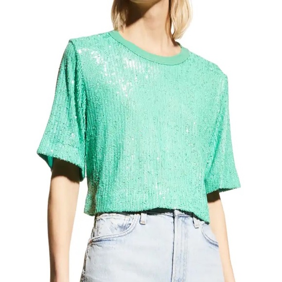 ITMFL In The Mood For Love Sequin Green Top - Picture 1 of 7